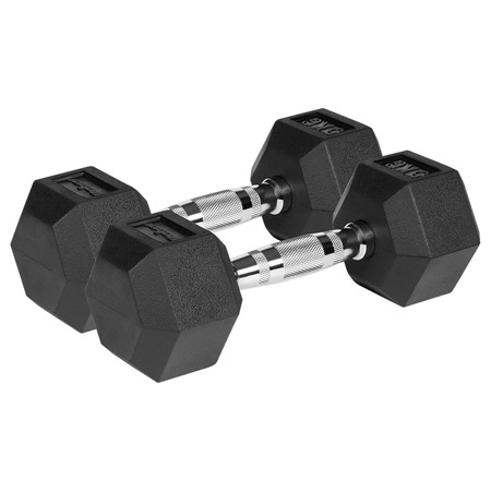 gantere dumbbell hex fonta cauciucata 2x5kg rebel activ - imagine 6